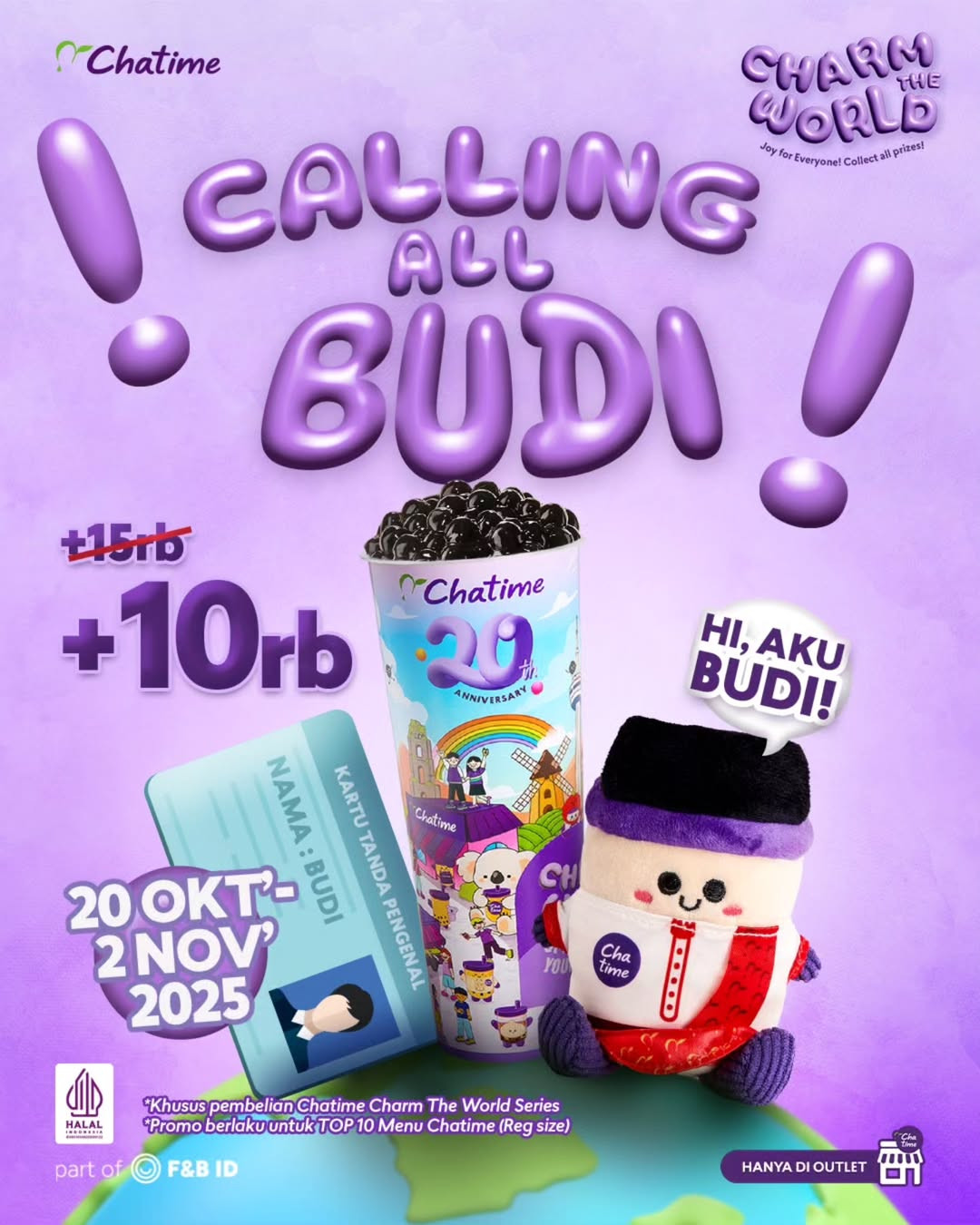 Promo Chatime Calling All Budi Diskon Rp 5000