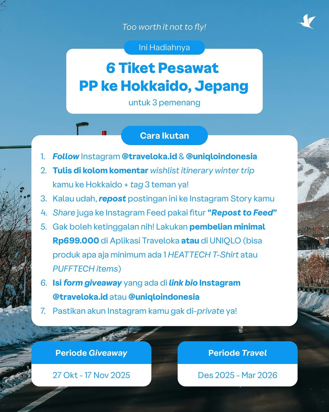 Traveloka x Uniqlo Menangkan Tiket PP ke Hokkaido - Image 3