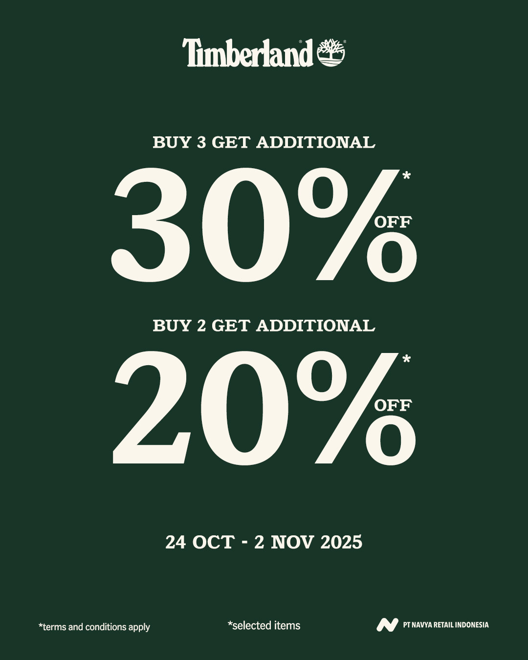 Promo Timberland Diskon s/d 30%