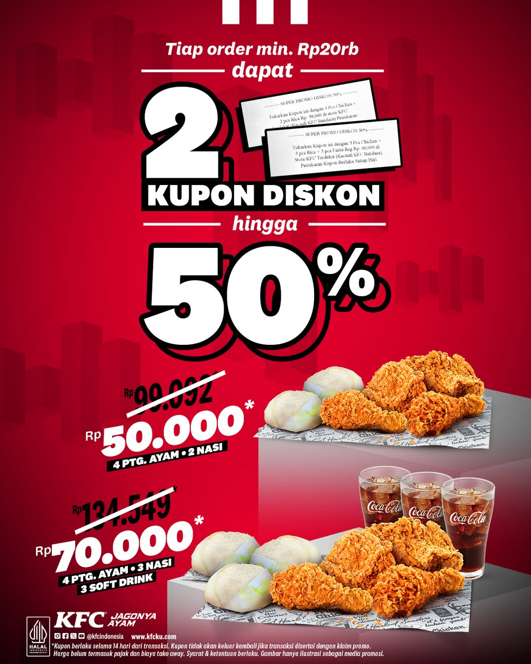 Promo KFC 2 Kupon Diskon Hingga 50%