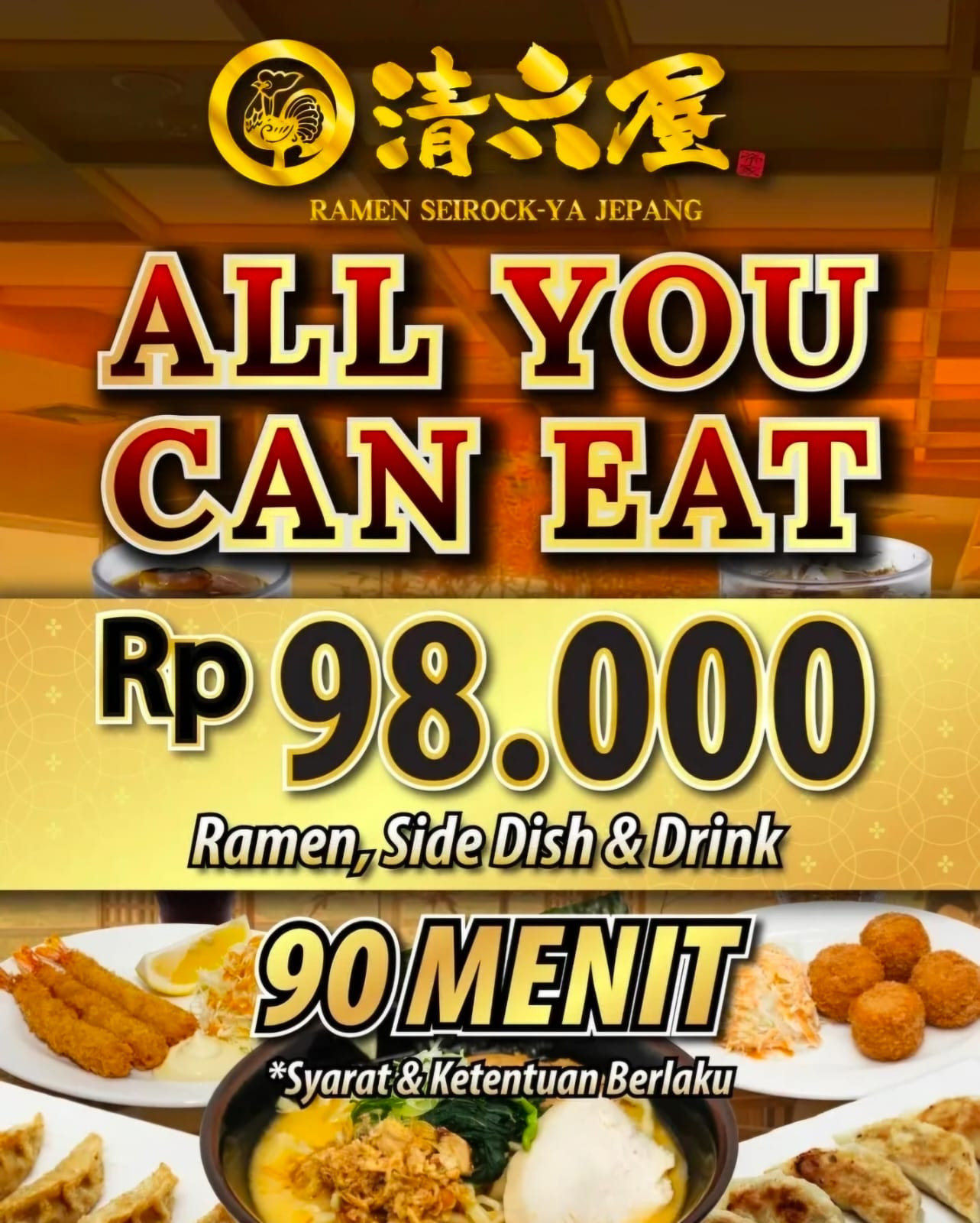 Hanya 1 Hari! Promo All You Can Eat Ramen Seirock-ya Cuma 98,000