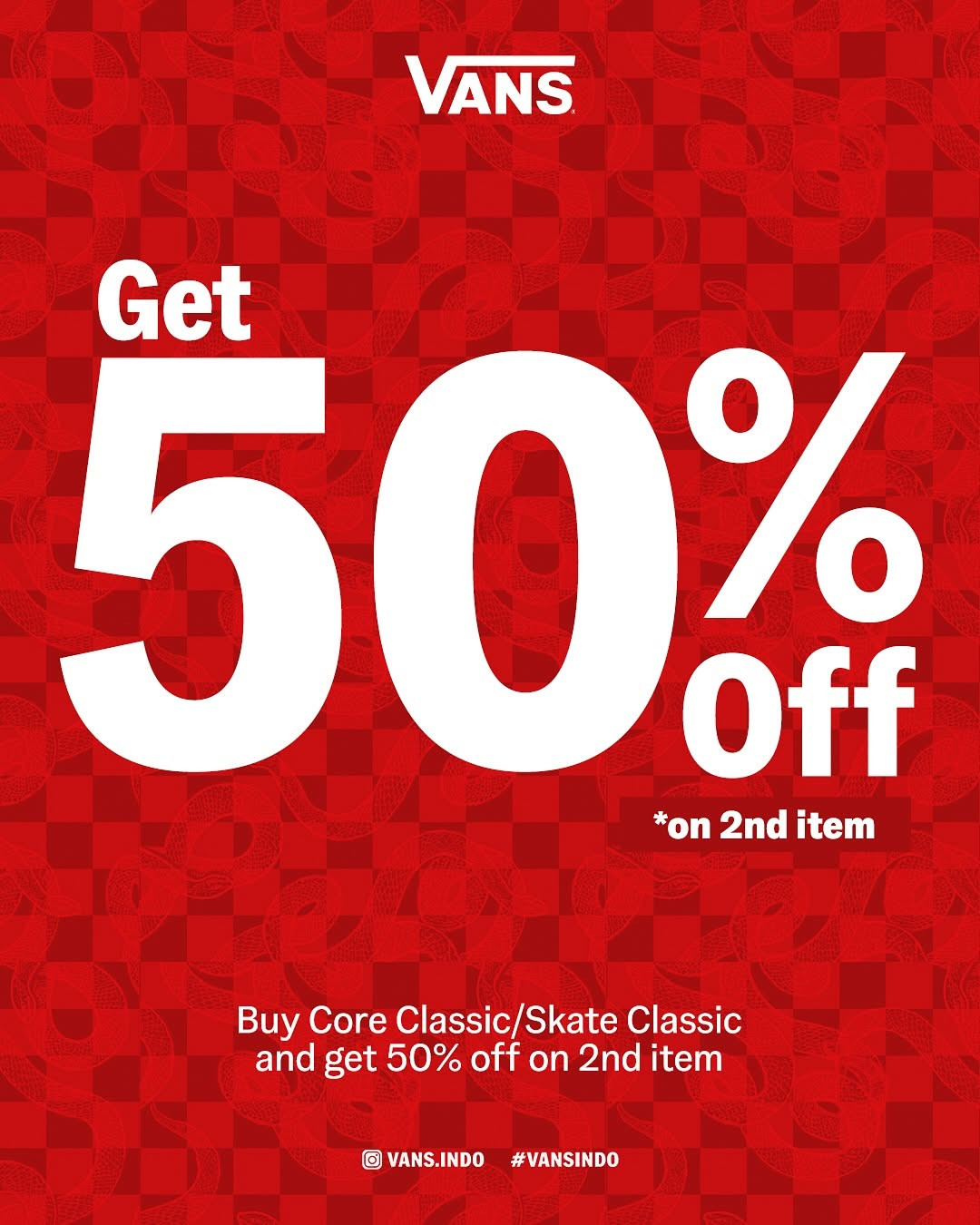 Promo Vans Diskon s/d 50% Untuk 2nd Item Tiap Pembelian sepatu Core Classic/Skate Classic - Image 2