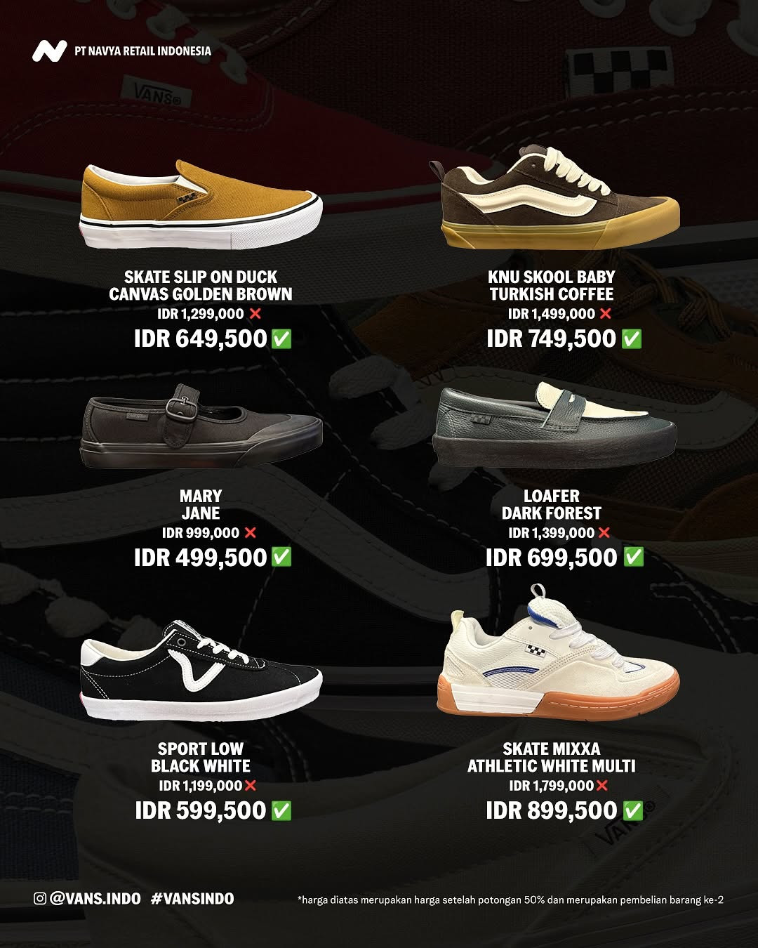 Promo Vans Diskon s/d 50% Untuk 2nd Item Tiap Pembelian sepatu Core Classic/Skate Classic - Image 4