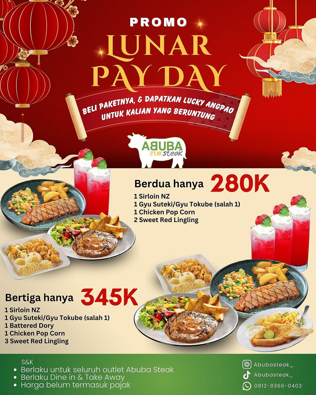 Promo Abuba Steak Lunar Payday Makan Berdua Mulai Dari Rp 280K - Image 2