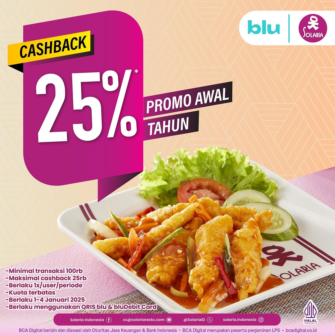 Promo Solaria Cashback 25% dengan Blu - Image 2