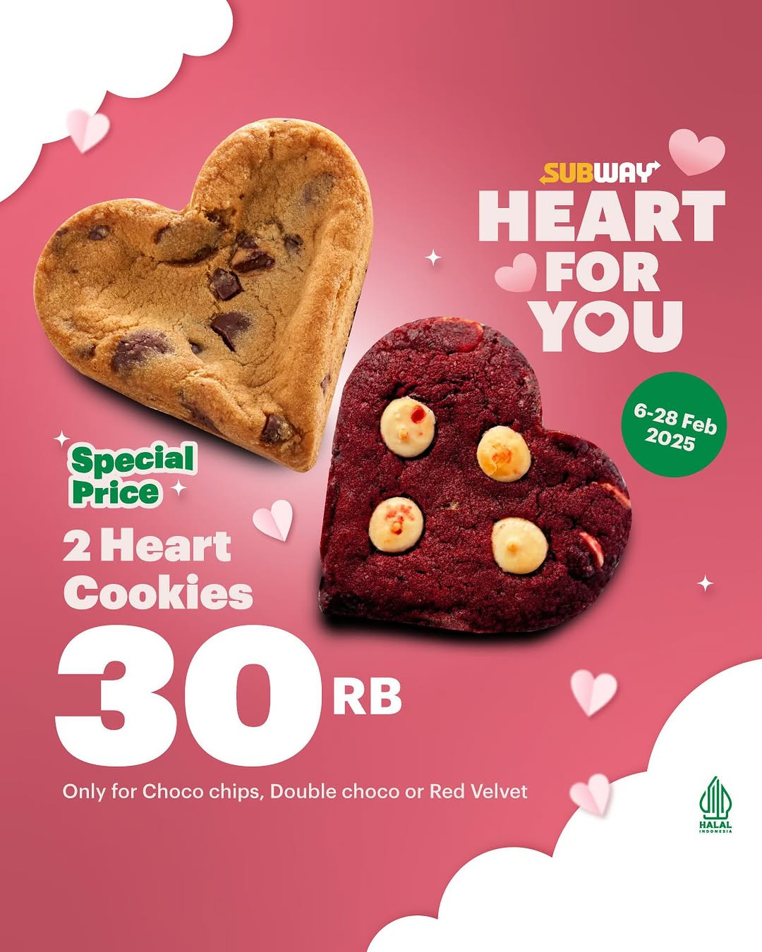 Promo Subway 2 Heart Cookies Hanya Rp 30.000 - Image 2