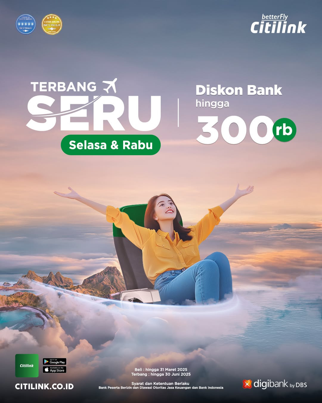 Promo Citilink Diskon s/d Rp 300.000 dengan Kartu Kredit digibank DBS