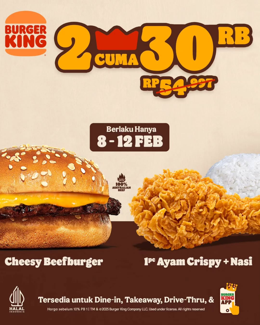Promo Burger King 2 Cuma Rp 30.000 - Image 2