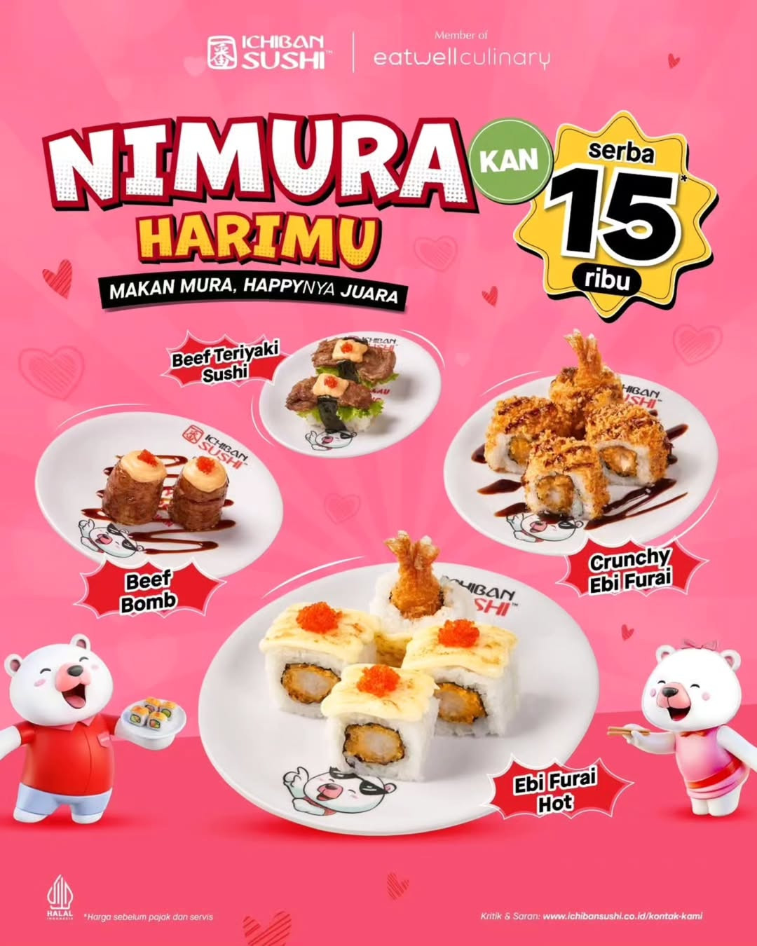 Promo Ichiban Sushi Nimura Harimu Serba Rp 15.000