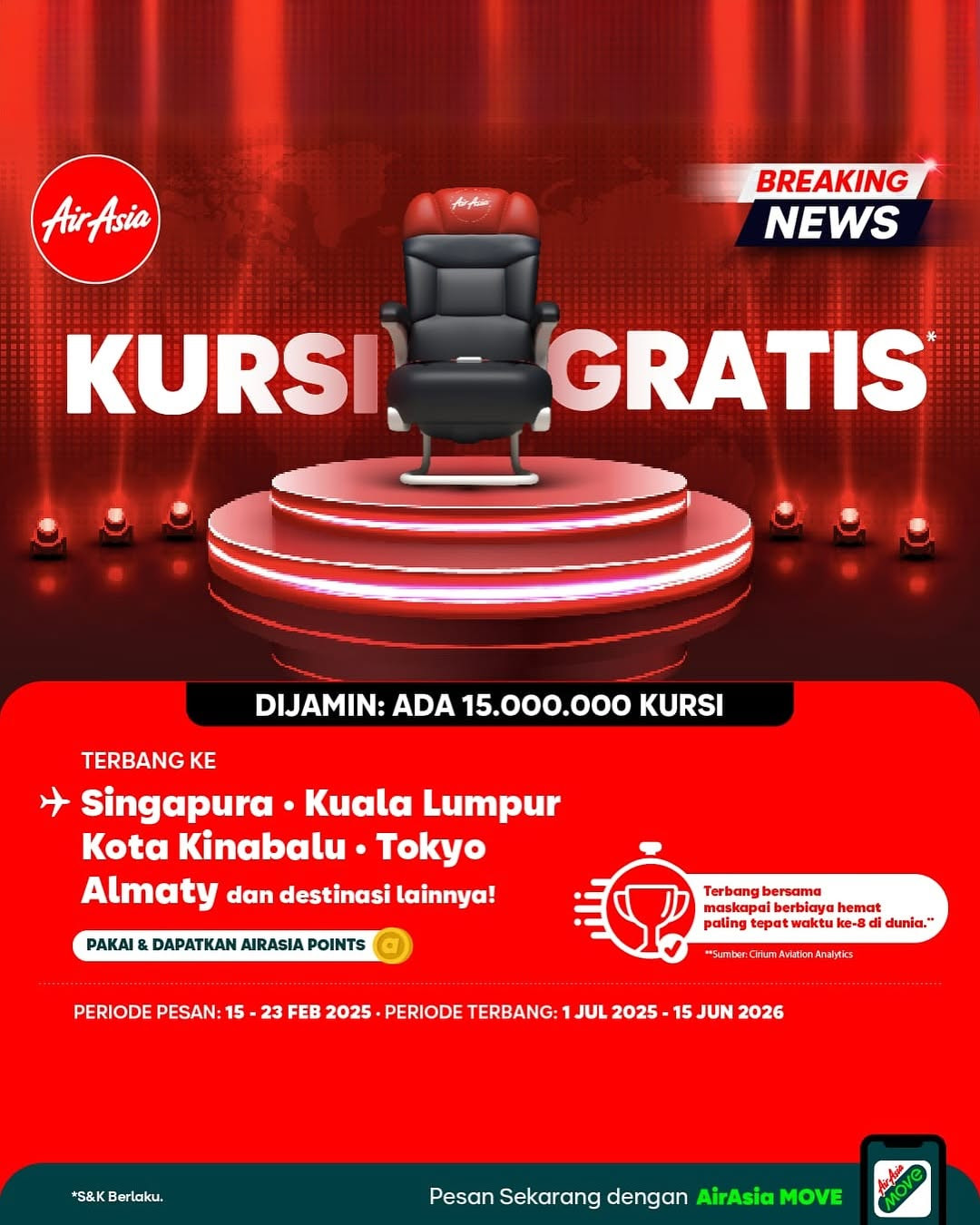 Promo AirAsia 15.000 Kursi GRATIS