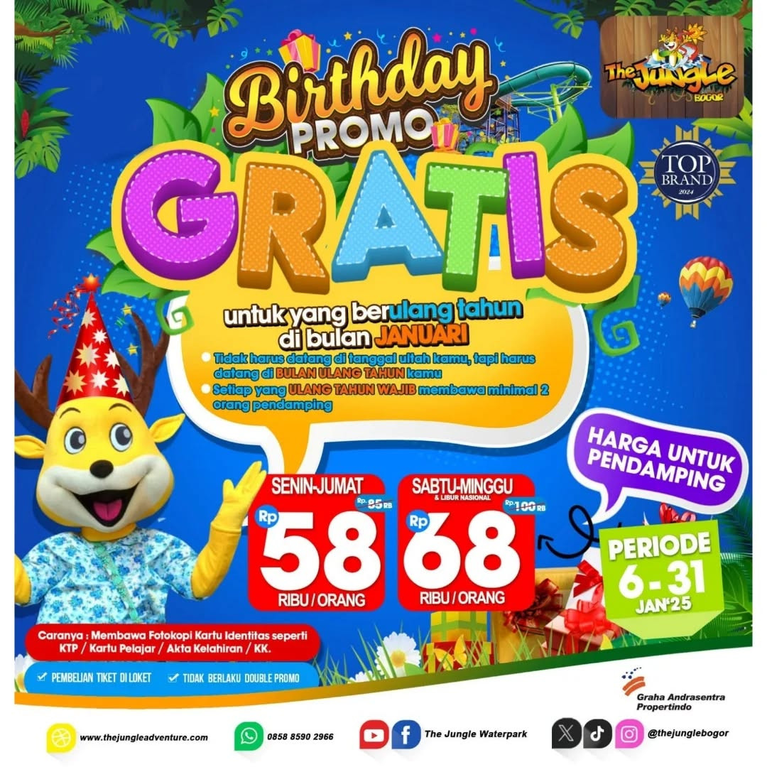 Promo The Jungle Birthday Promo GRATIS Buat Yang Berulang Tahun Januari 2025 - Image 2