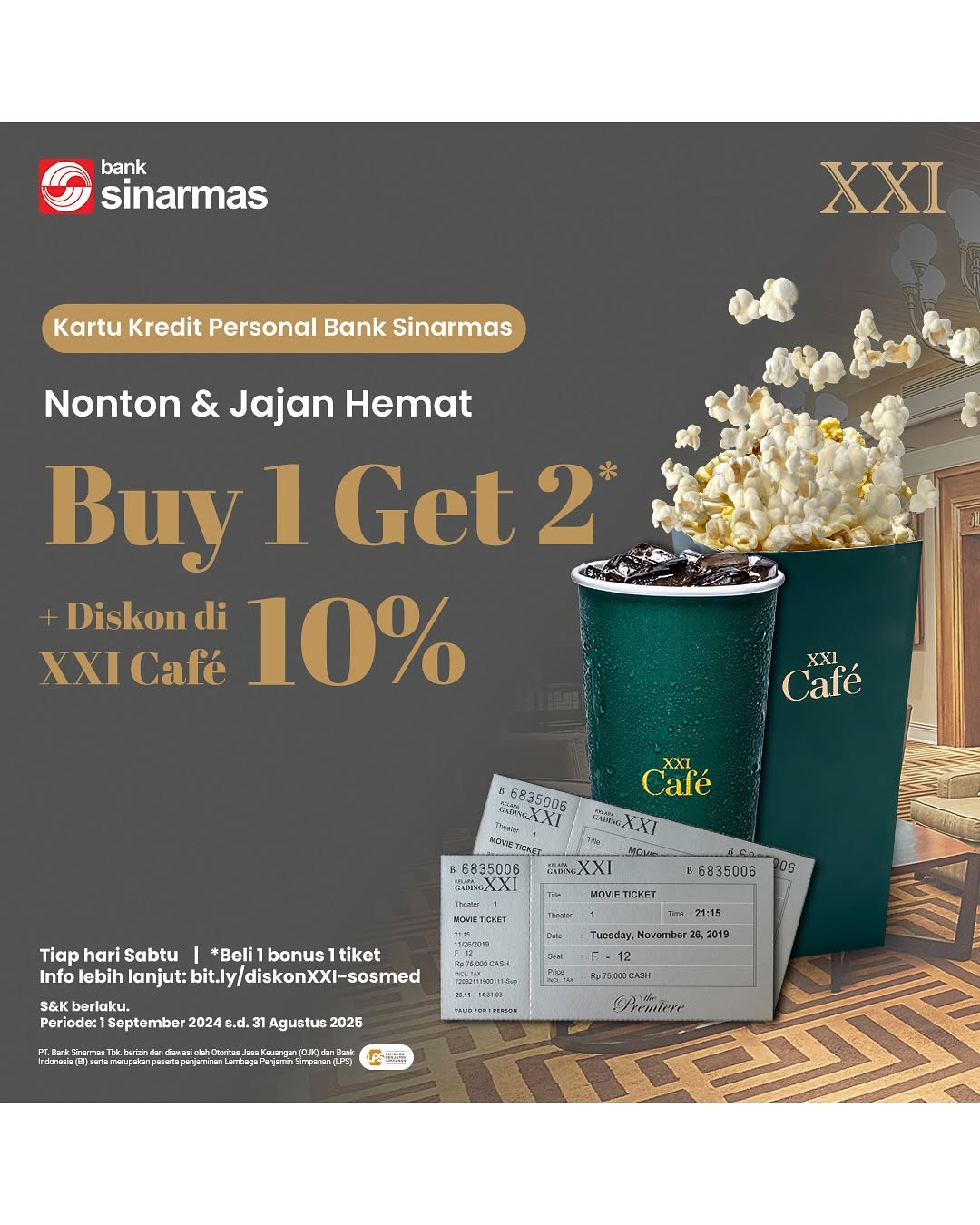 Promo Cinema XXI Buy 1 Get  2 + Diskon 10% dengan Kartu Kredit Bank Sinarmas - Image 2