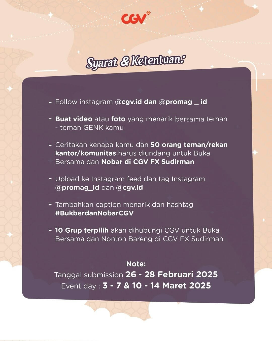 Promo CGV Buka Bersama dan Nobar Gratis - Image 3