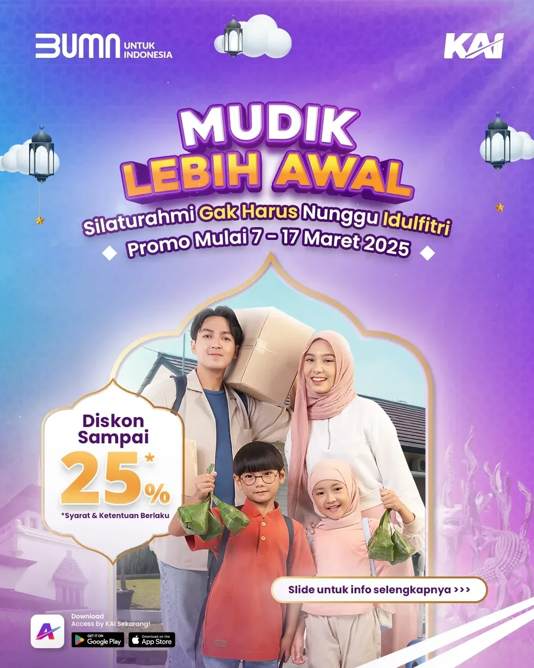 Promo PT KAI Mudik Lebih Awal Diskon s/d 25%