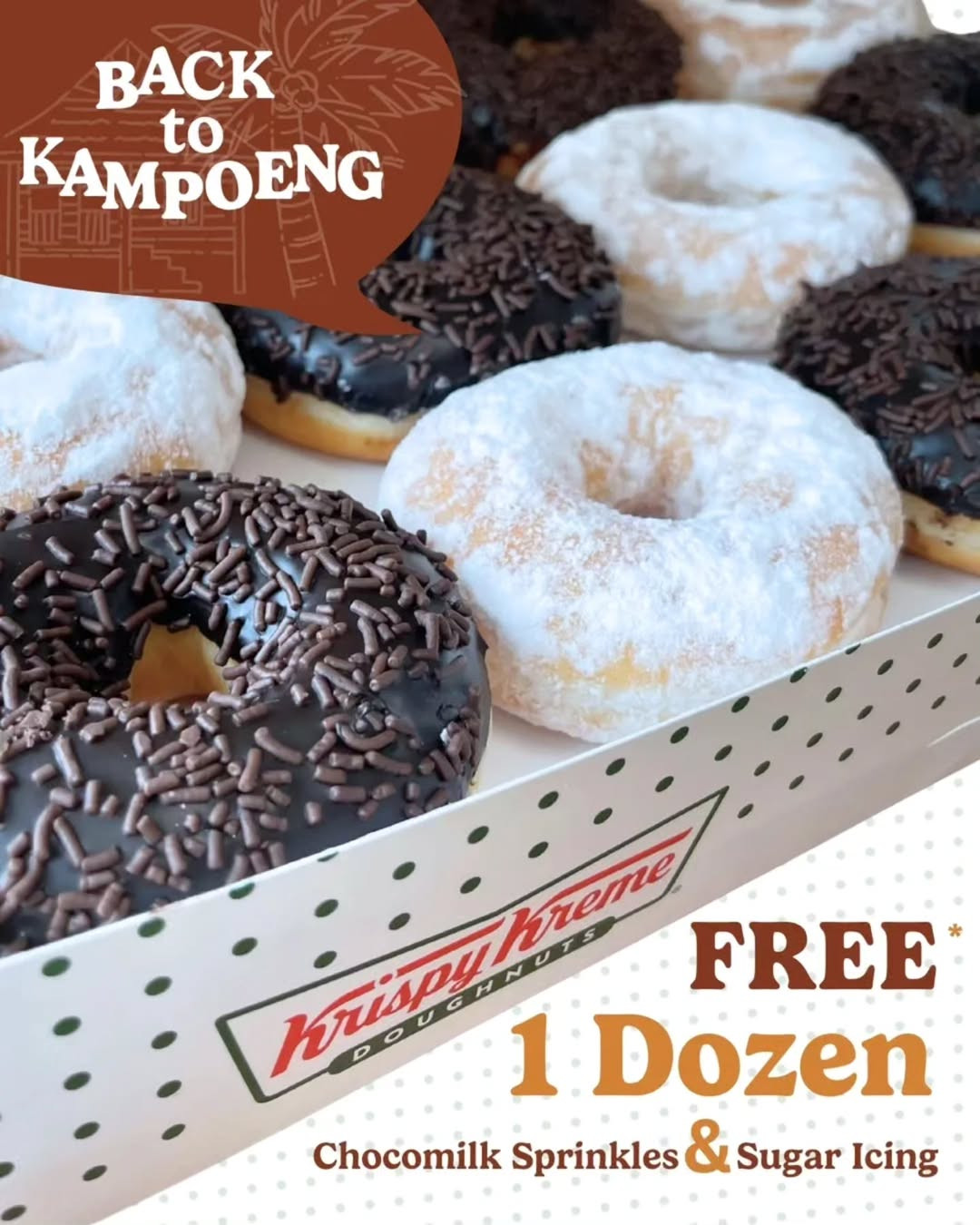 Promo Krispy Kreme Back to Kampoeng GRATIS 1 Lusin