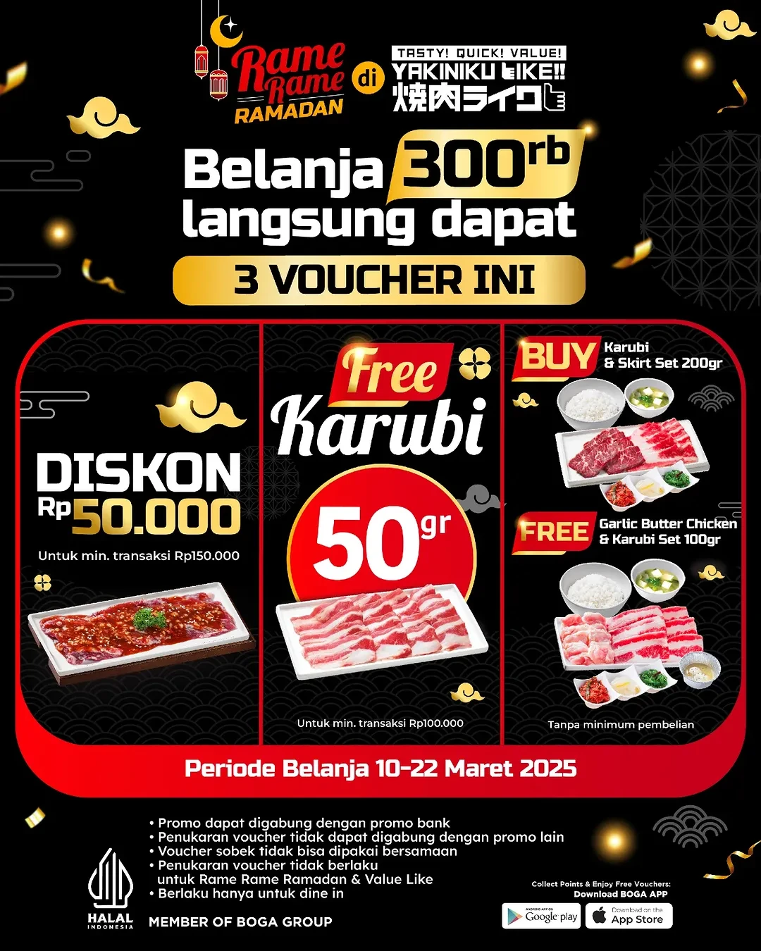 Promo Yakiniku Like Belanja Rp 300,000 Dapat 3 Voucher
