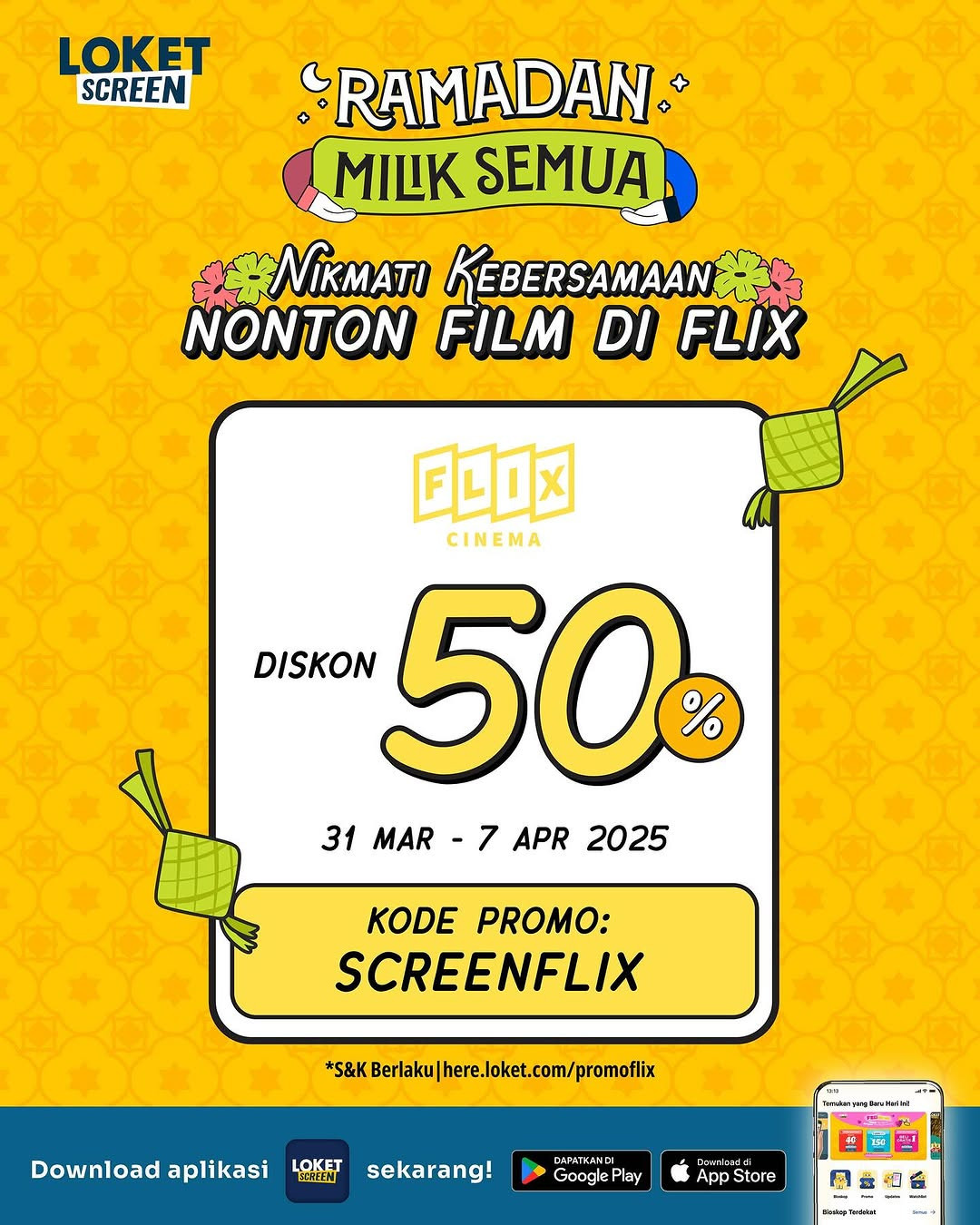 Promo Flix Cinema Diskon 50% di Aplikasi Loket Screen - Image 2