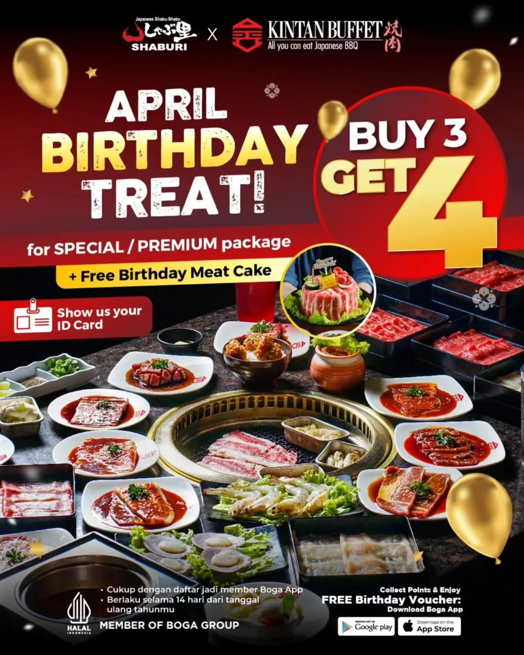 Promo Kintan Buffet & Shaburi AYCE April Birthday Treat Beli 3 Dapat 4 - Image 2