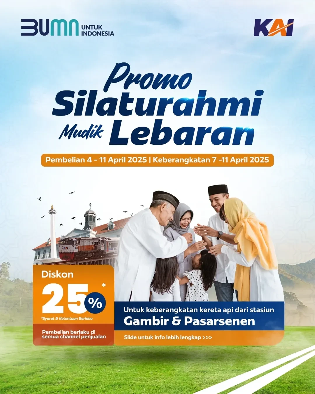 Promo PT KAI Silaturahmi Mudik Lebaran Diskon s/d 25%