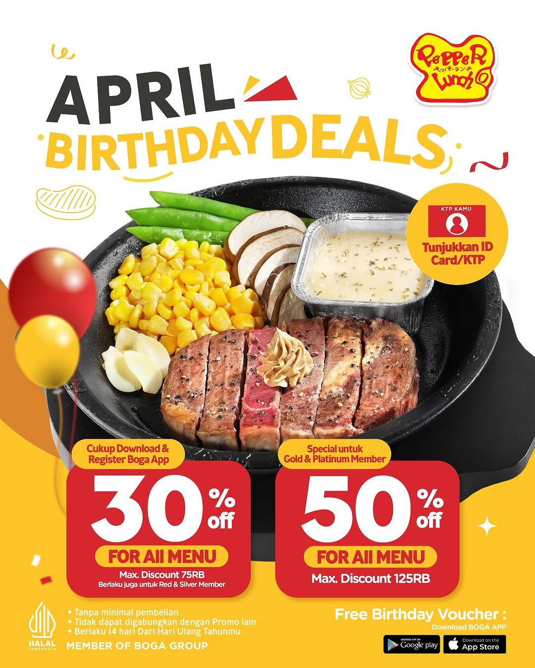Promo Pepper Lunch April Birthday Deals Diskon s/d 50%