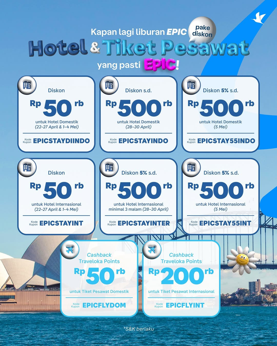 Promo Traveloka Epic Sale Diskon s/d 60% - Image 3