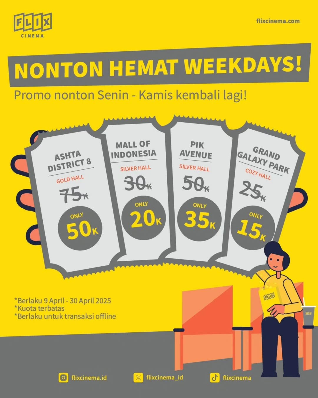 Promo Flix Cinema Nonton Hemat Weekdays Mulai Dari Rp 15K April 2025 - Image 2