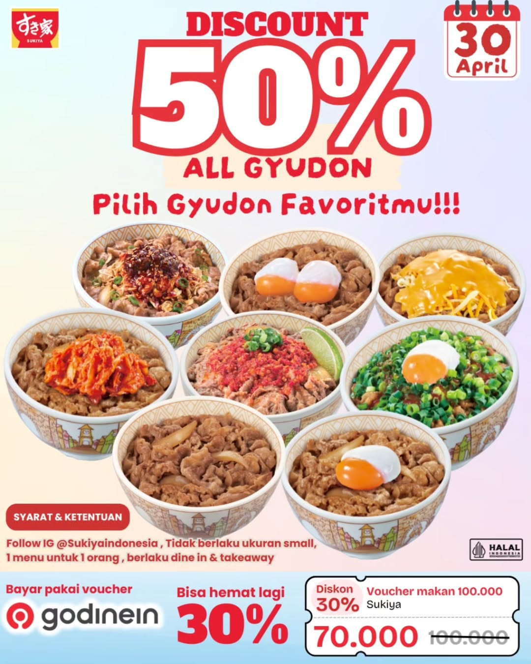 Promo Sukiya Diskon 50% Untuk Gyudon di 30 April 2025 - Image 2