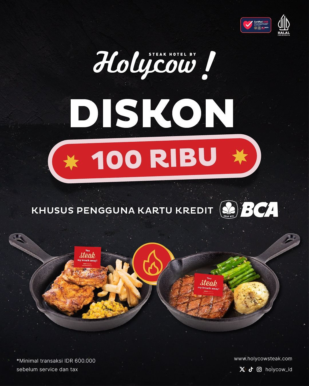 Promo Holycow Diskon Rp 100.000 Dengan Kartu Kredit BCA - Image 2