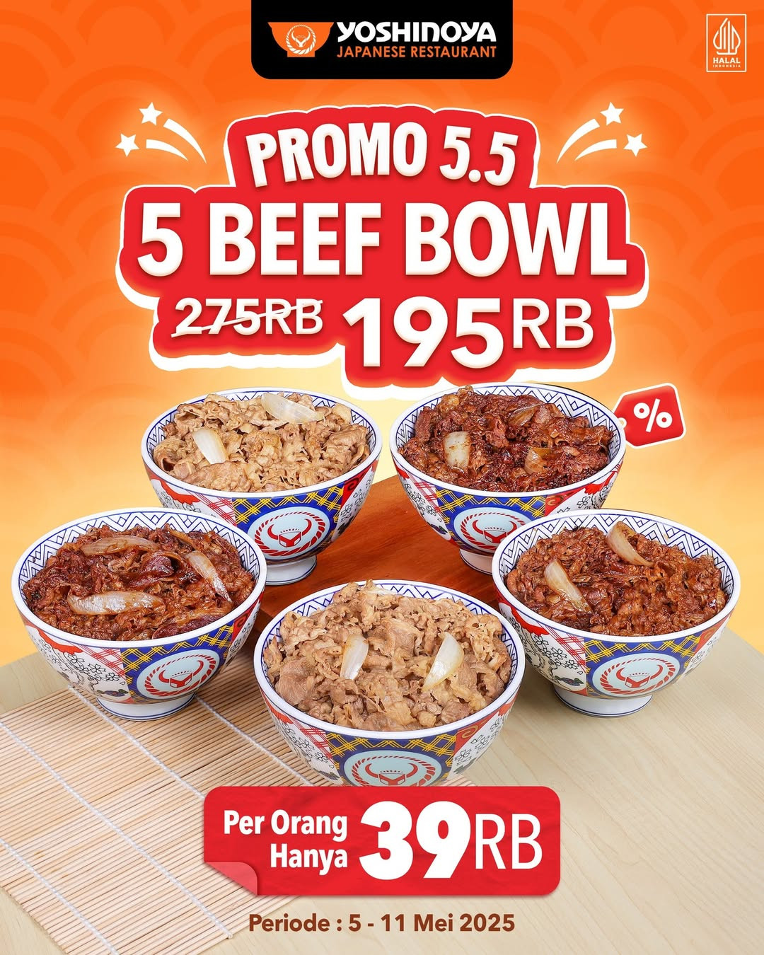 Promo  Yoshinoya 5.5 5 Beef Bowl Hanya Rp 195.000 - Image 2