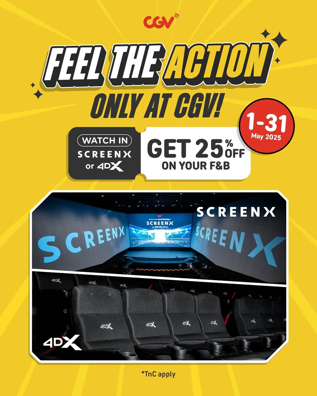 Promo CGV Beli Tiket ScreenX atau 4DX Diskon 25% Untuk F&B - Image 2
