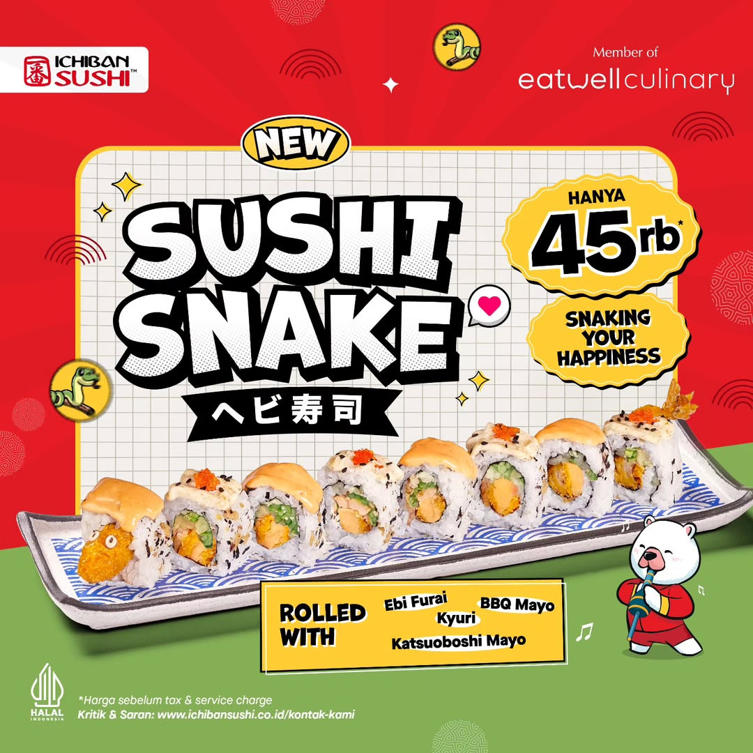 Promo Ichiban Sushi Sushi Snake Hanya Rp 45.000 - Image 2