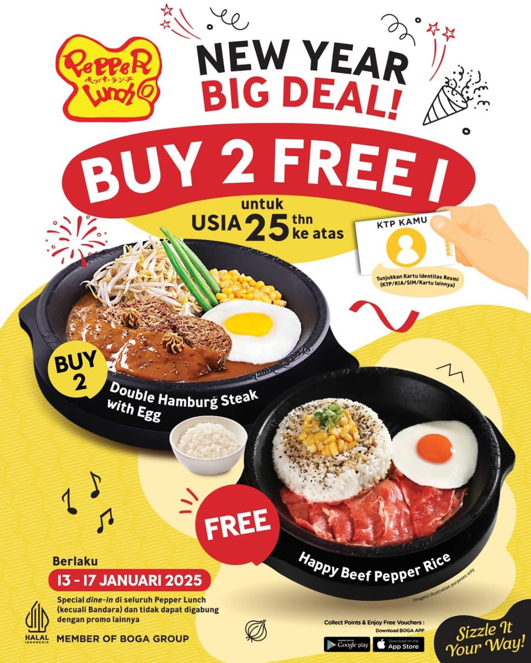 Promo Pepper Lunch New Year Big Deal Buy 2 FREE 1 Untuk Yang Berusia Diatas 25 Tahub - Image 2
