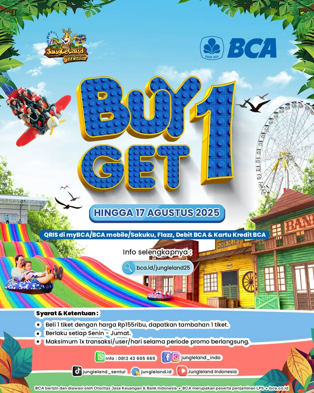 Promo Jungleland Buy 1 Get 1 FREE dengan BCA - Image 2