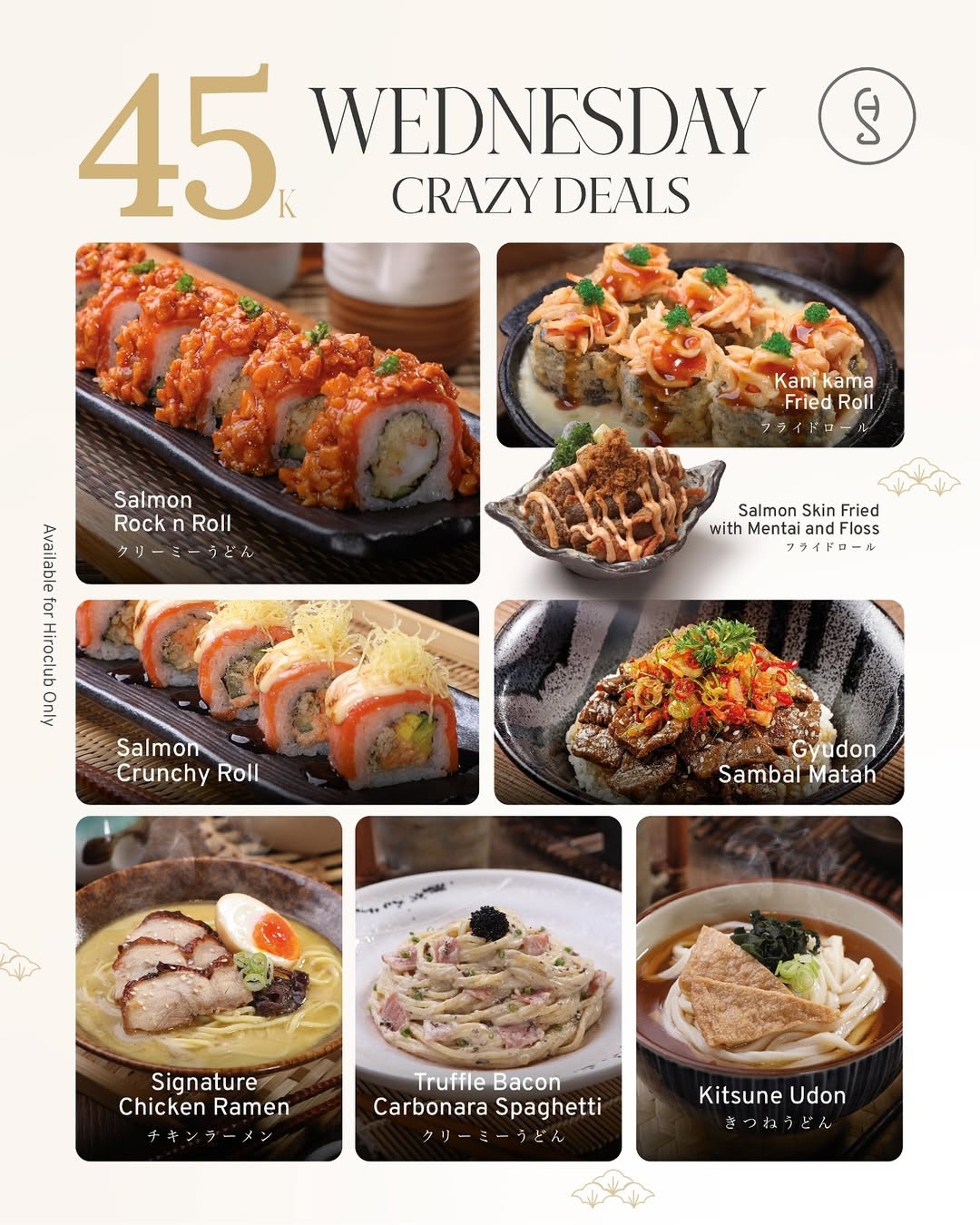 Promo Sushi Hiro Monday, Tuesday, Wednesday Crazy Sale Mulai dari Rp25K - Image 3