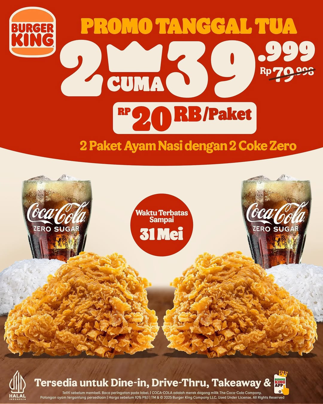 Promo Tanggal Tua Burger King 2 Hanya Rp 39 Ribuan