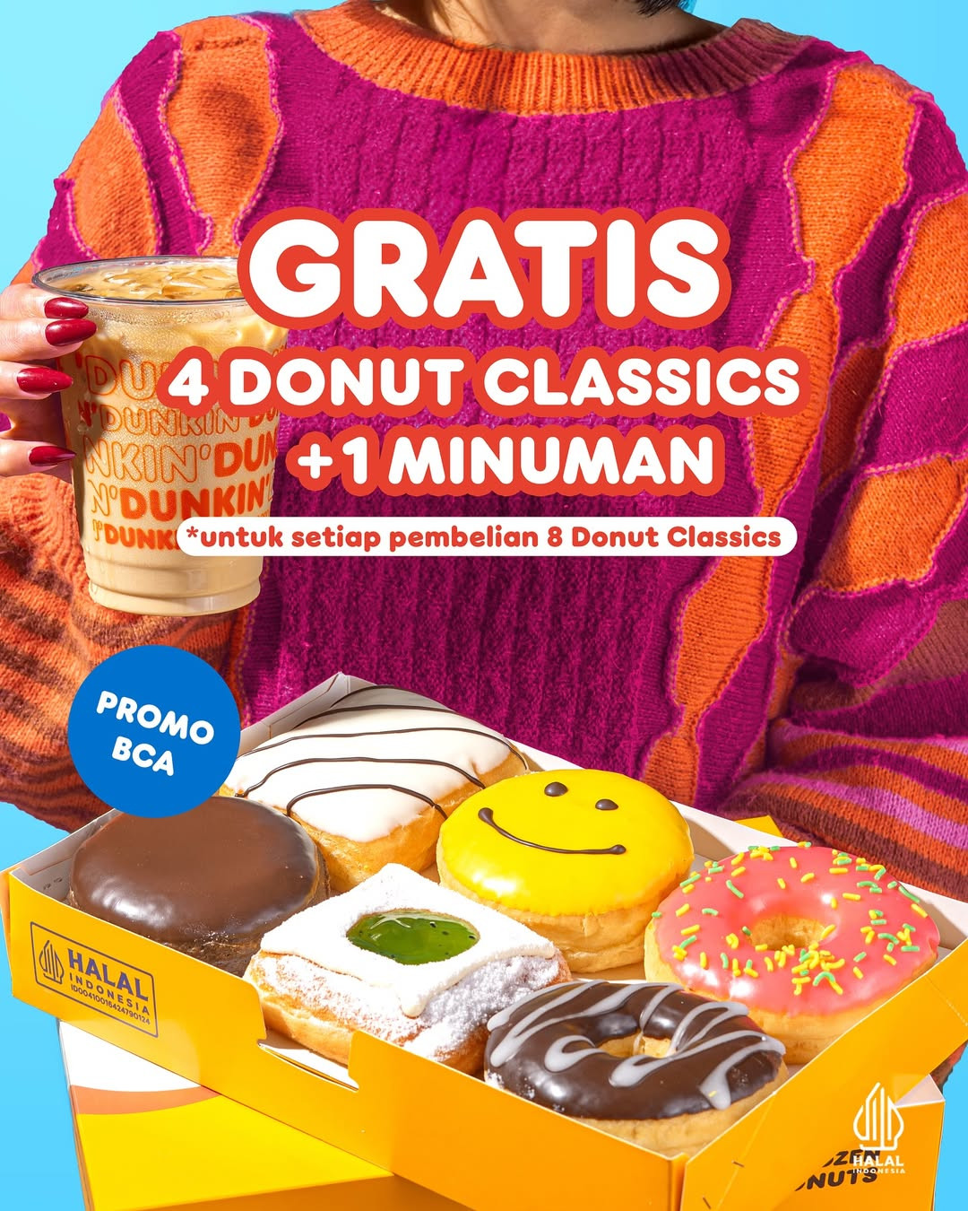 Promo Dunkin GRATIS 2 Donat + 1 Minuman Tiap Pembelian 8 Donat dengan BCA - Image 2