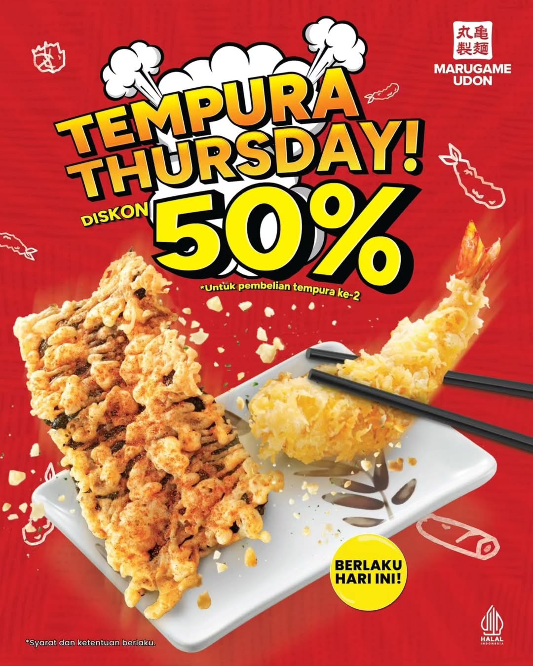 Promo Marugame Udon Tempura Thursday Diskon 50% Tiap Kamis - Image 2