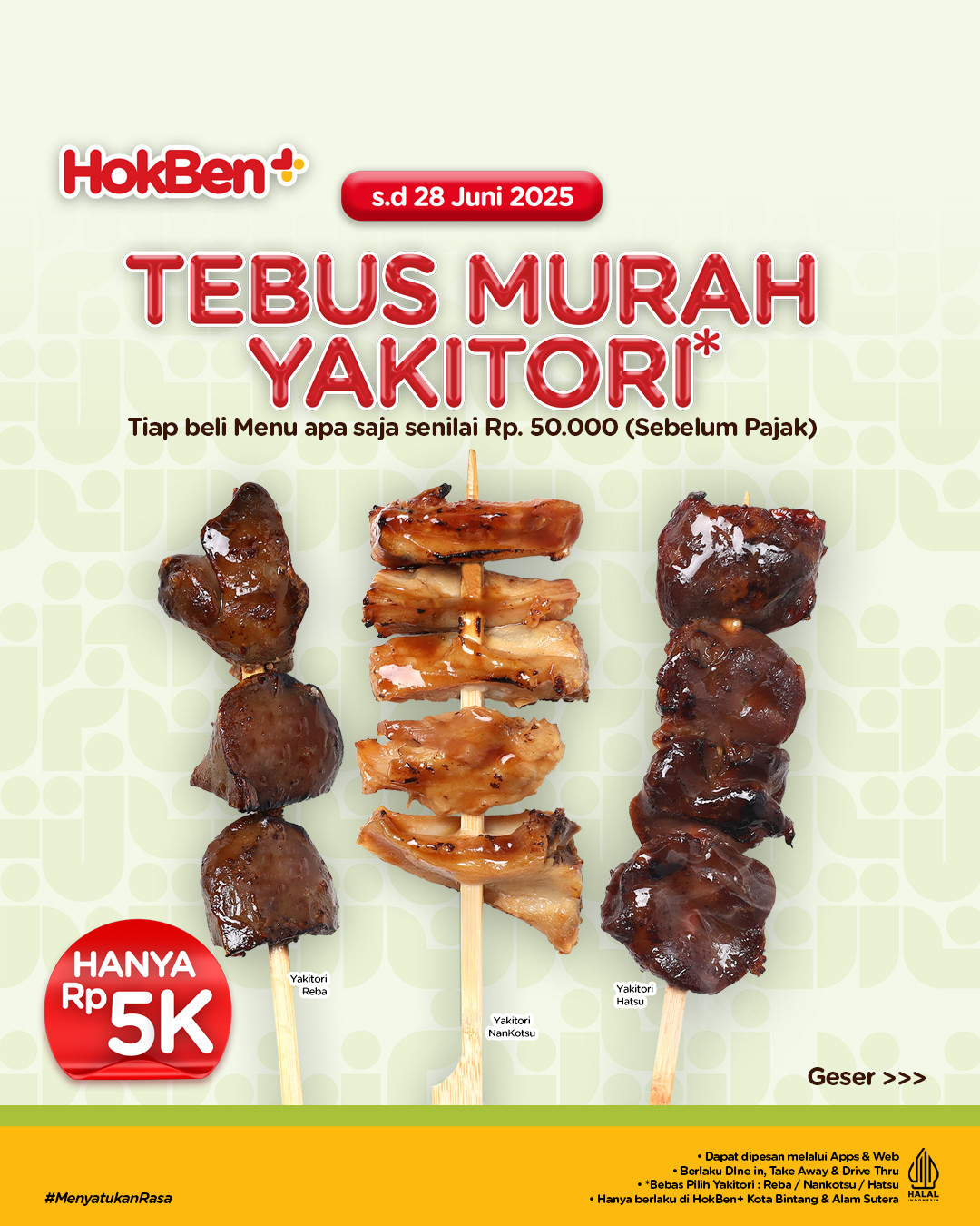 Promo Hokben Grand Kota Bekasi dan Alam Suutera Tebus Murah Yakitori dan Buy 1 Get 1 - Image 2
