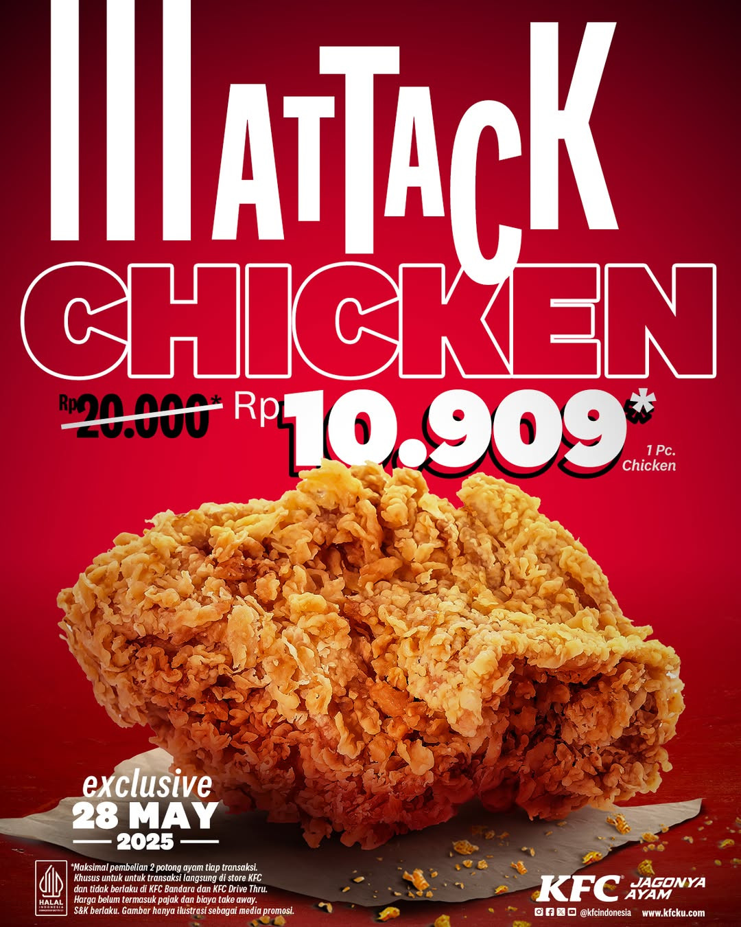 Promo KFC Attack Chicken Hanya Rp 10,000 Hanya di 28 Mei 2025 - Image 2