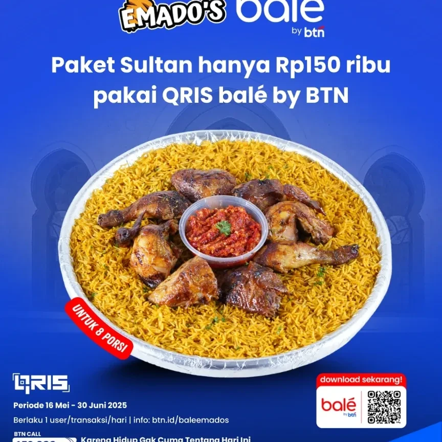 Promo Emados Shawarma Paket Sultan Hanya Rp 150.000 dengan QRIS BALE by BTN