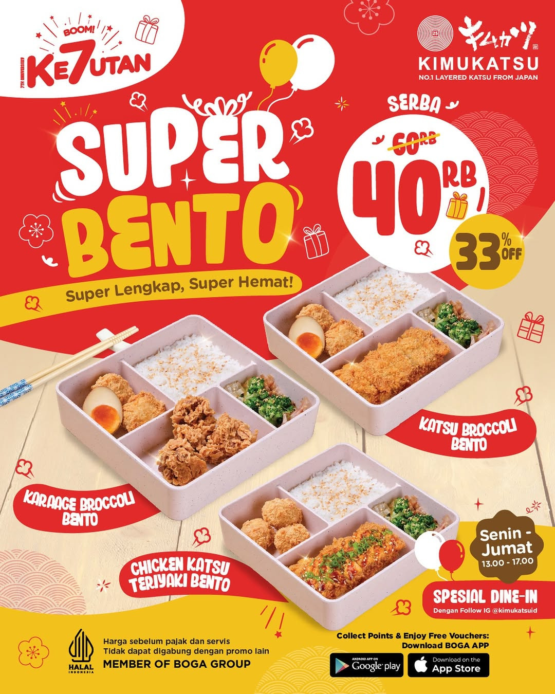Promo Kimukatsu Super Bento Serba Rp 40K