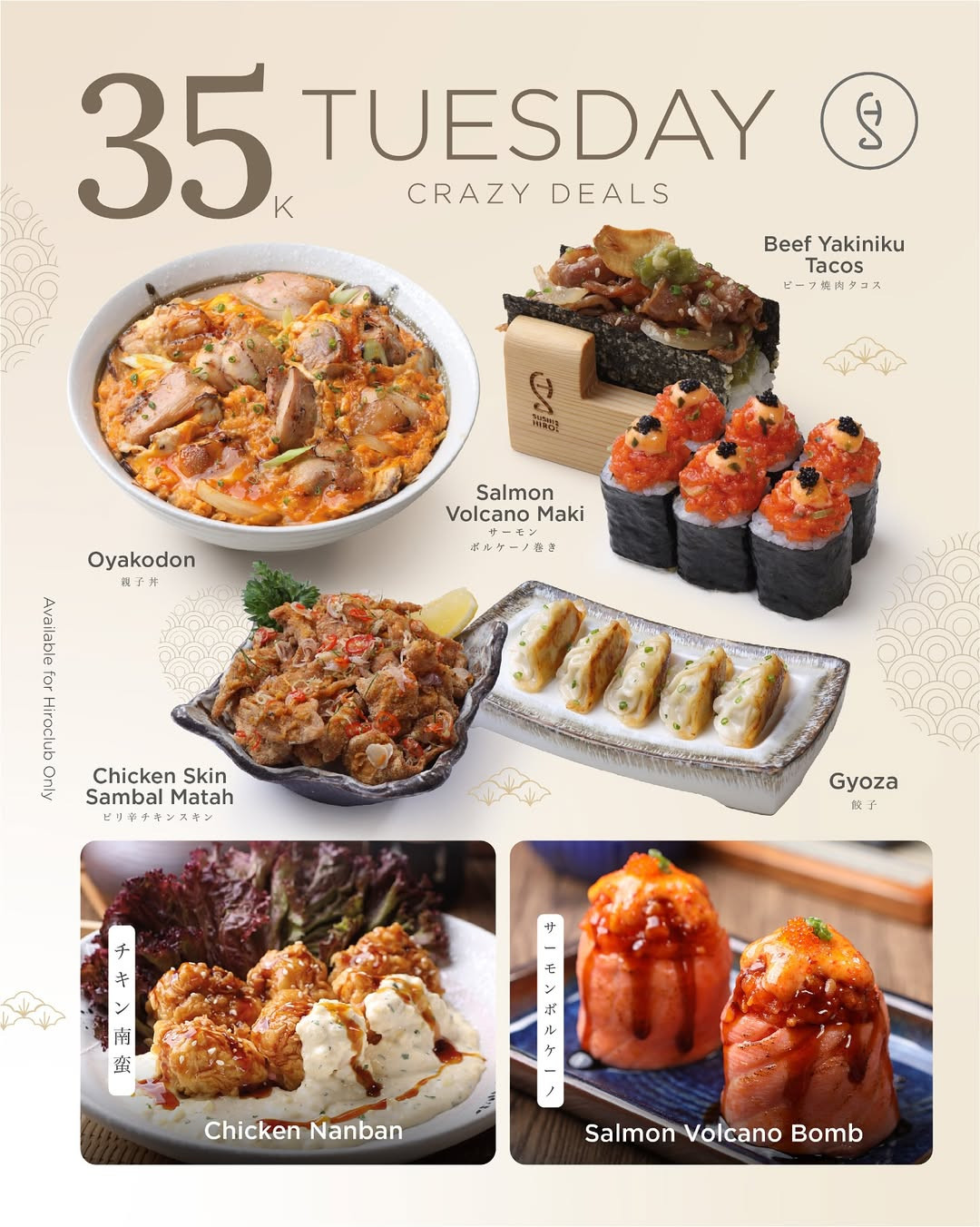 Promo Sushi Hiro Monday, Tuesday, Wednesday Crazy Deals - Image 3