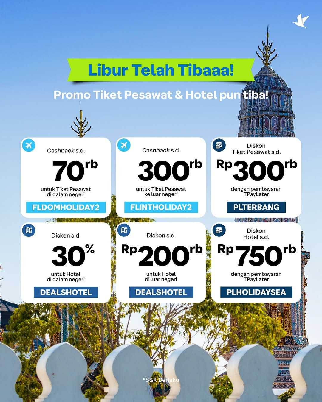 Promo Traveloka Libur Telah Tiba Diskon s/d 50% + 30% - Image 3