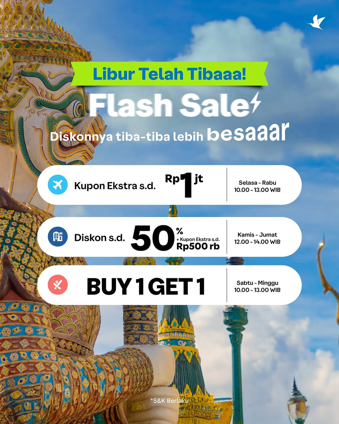 Promo Traveloka Libur Telah Tiba Diskon s/d 50% + 30% - Image 6