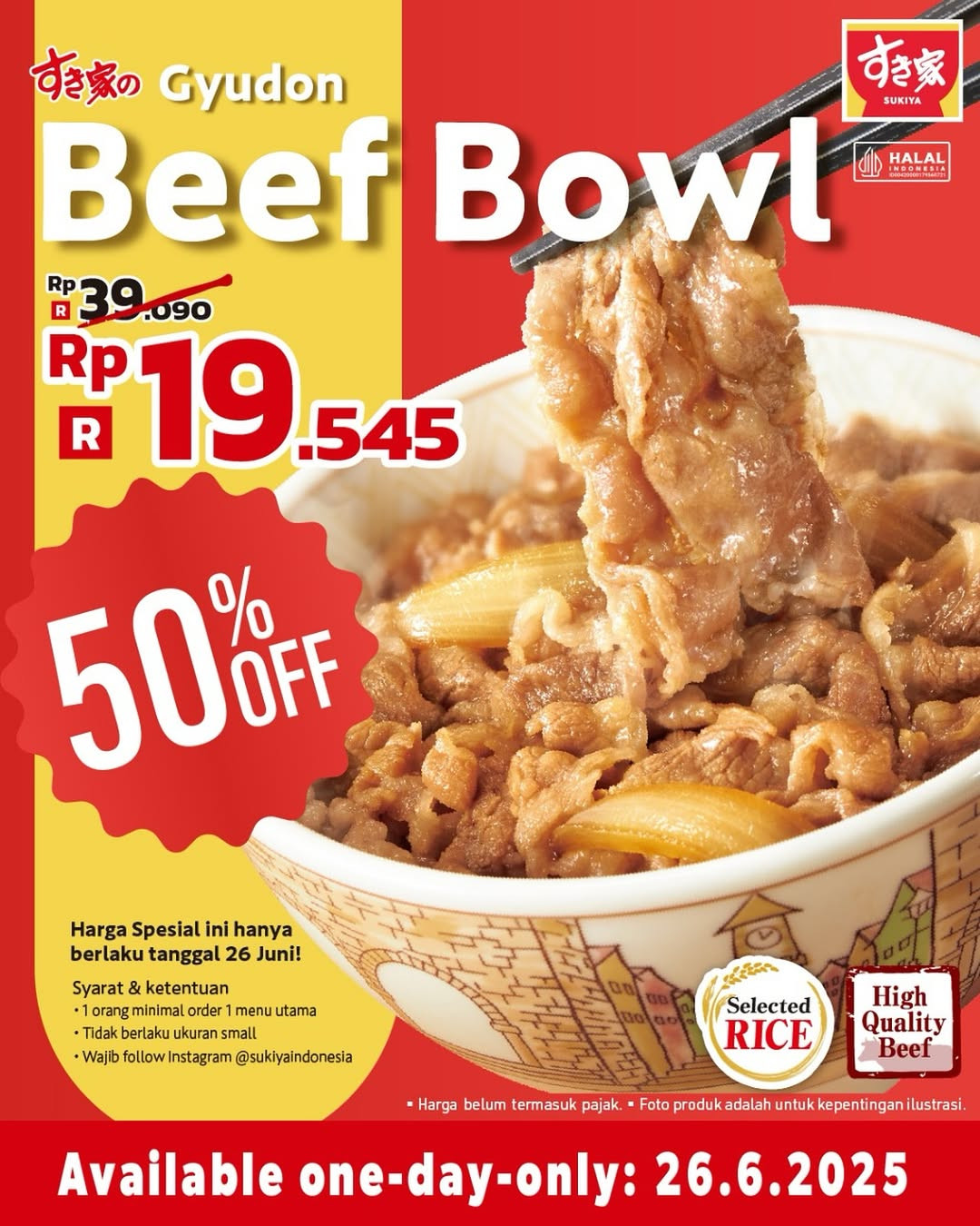 Promo Sukiya Gydon Beef Bowl Diskon 50% - Image 2