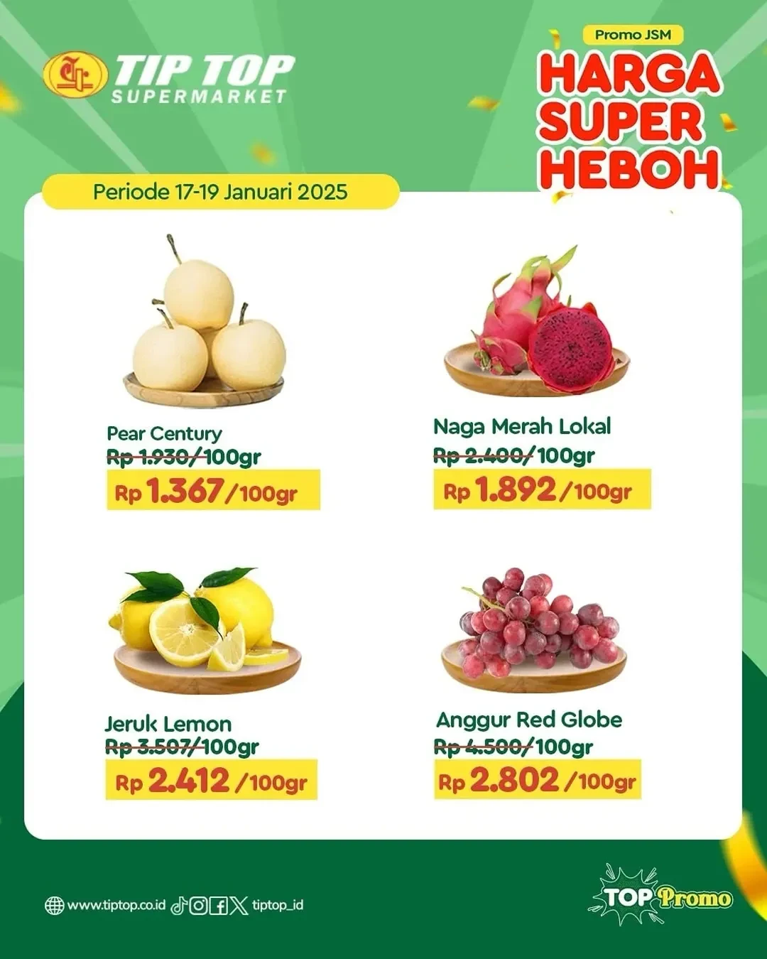 Promo Tip Top JSM Harga Super Heboh  17 - 19 Januari 2025