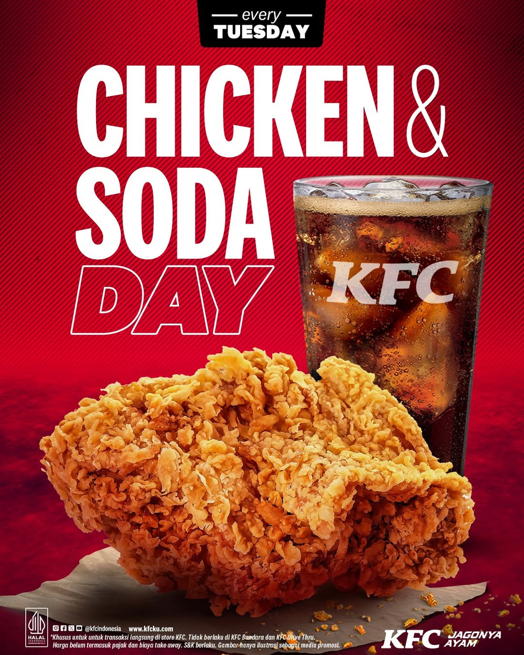 Promo KFC Chicken and Soda Day Mulai Dari Rp 18 Ribuan Tiap Selasa