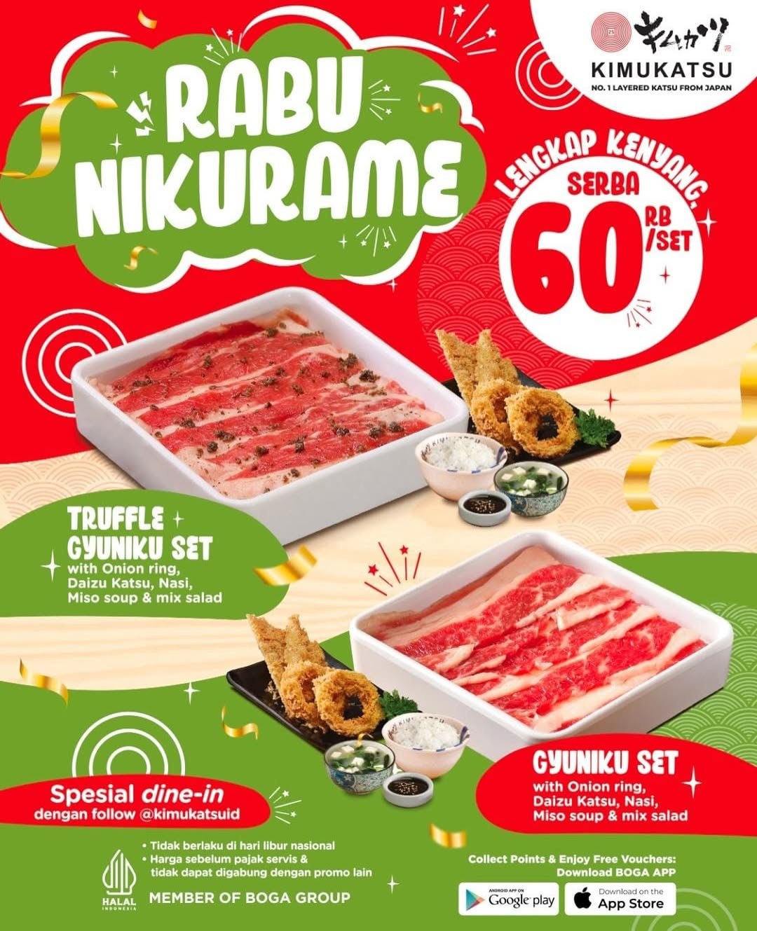 Promo Kimukatsu Rabu Nikurame Serba Rp 60K/Set