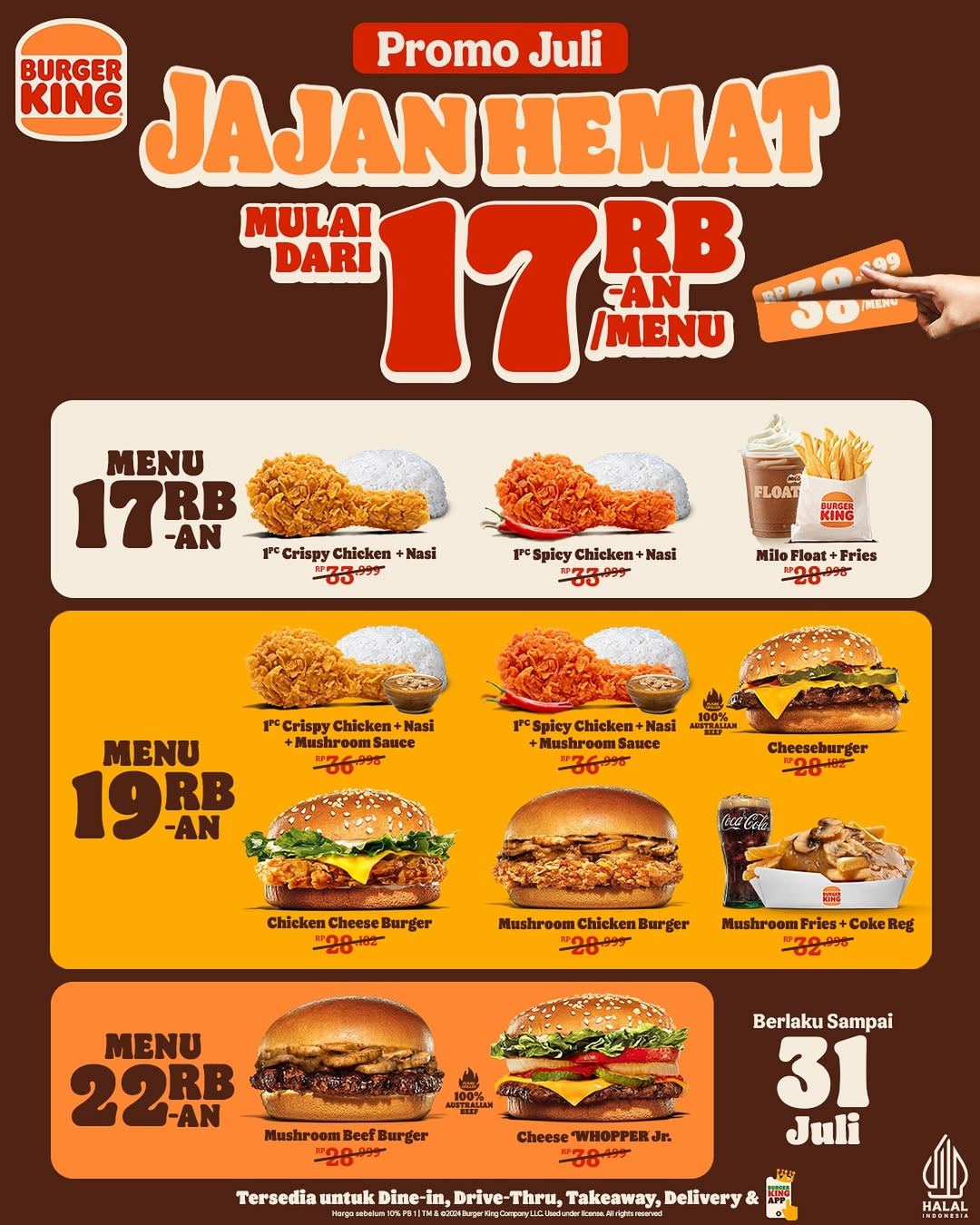 Promo Burger King Jajan Hemat Mulai Dari Rp 17.000