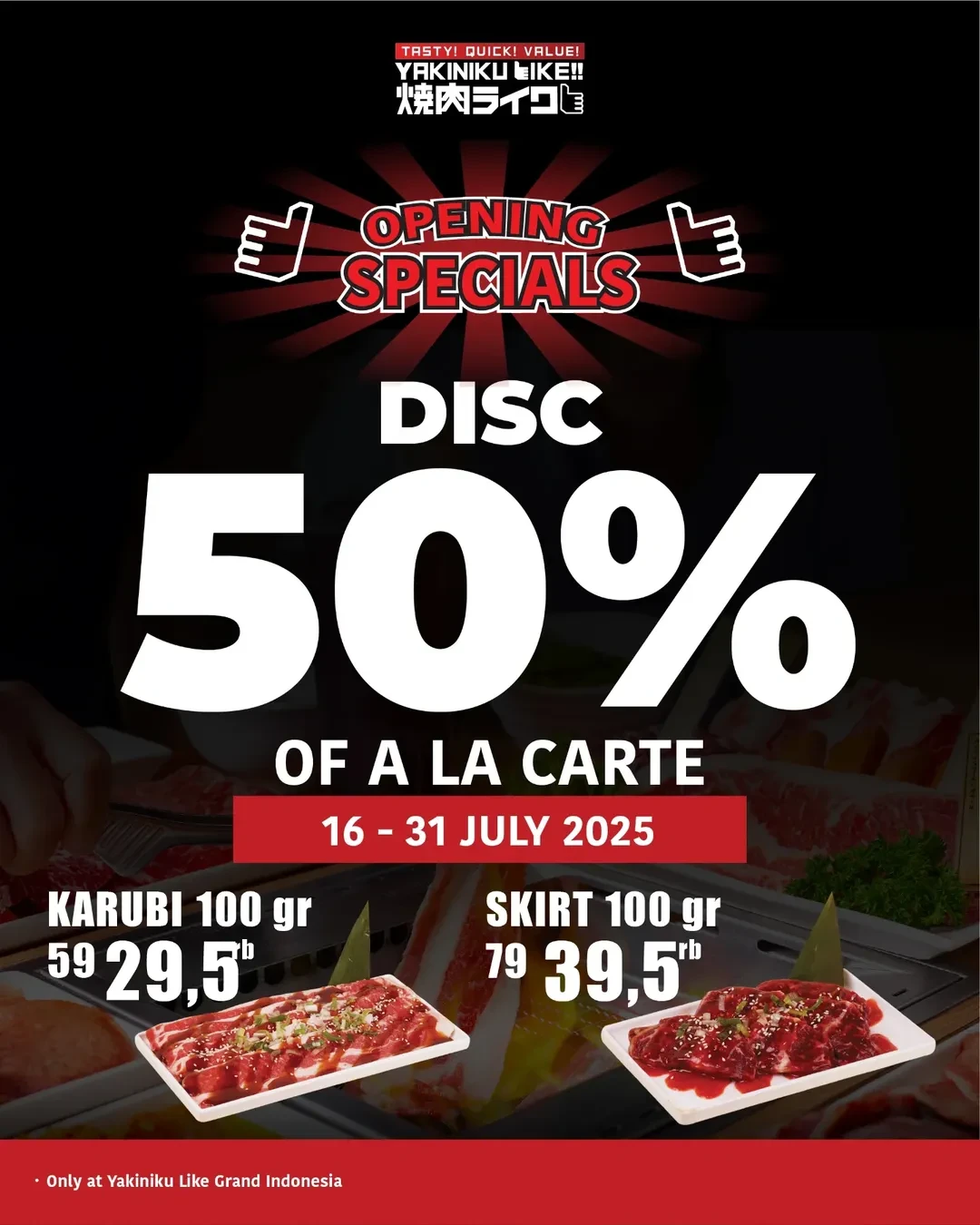 Promo Yakiniku Like Grand Indonesia Reopening Diskon s/d 50% - Image 4